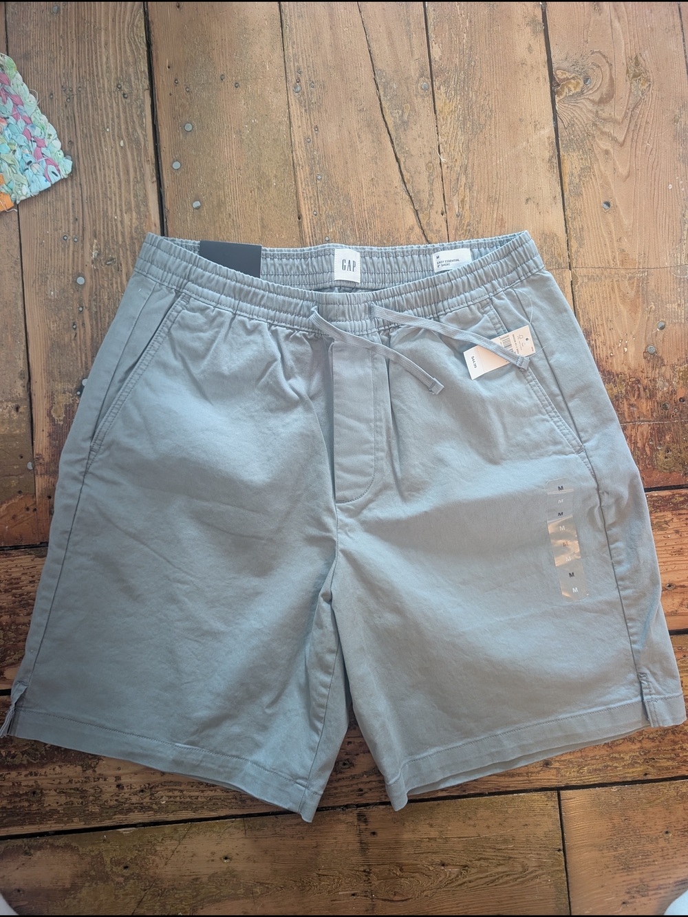 GAP Men's Gray Elastic-Waist 8" Drawstring Shorts